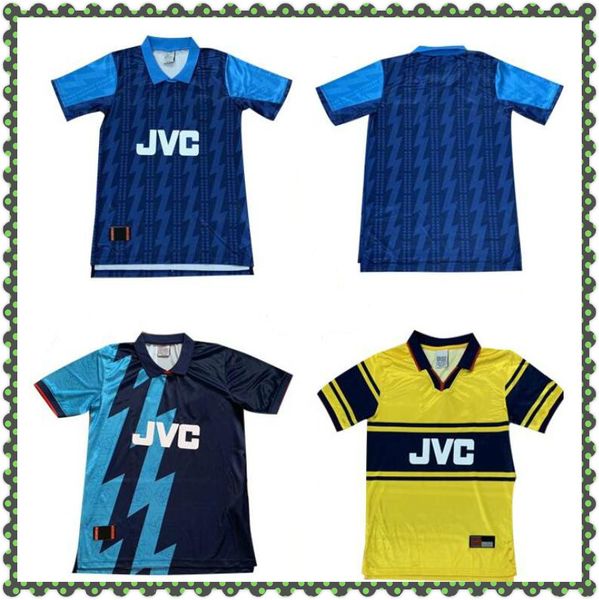 

1994 1995 1997 away blue retro 94 97 soccer jersey vintage football shirt hartson campbell wright bergkamp merson classic uniforms, Black;yellow
