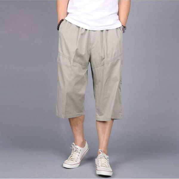 

men's shorts summer large size loose casual men cotton tooling 7 points short pants 6xl, White;black