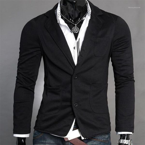 

men's two buckles explosions small suit jacket spring and autumn european and american fashion trend single piece casual suit1, White;black