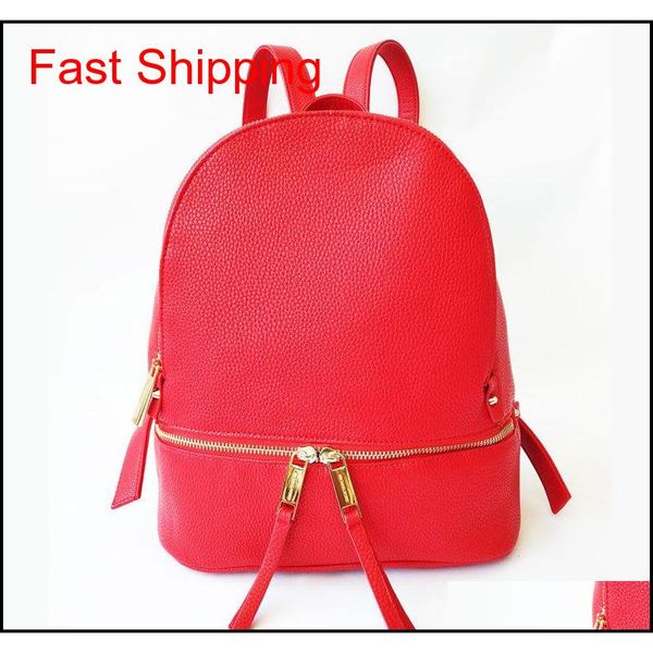 

gold clour genuine leather women backpack zipper school bags for teenagers girls female shoulder bag qylwrt ppshop01