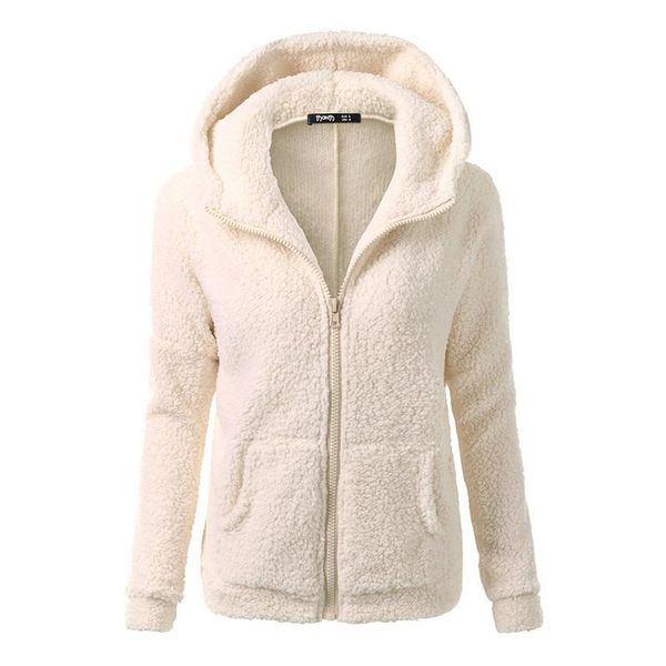 

long hooded jacket outerwear casual autumn women coat warm fur fleece coat women winter jacket thick teddy, Black;brown