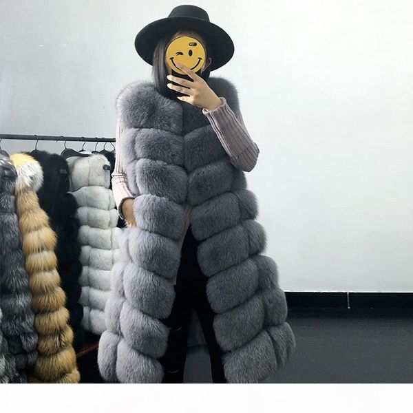 

faux fur coat autumn winter women 2019 fashion casual warm slim sleeveless long faux fur jacket women vest plus size, Black