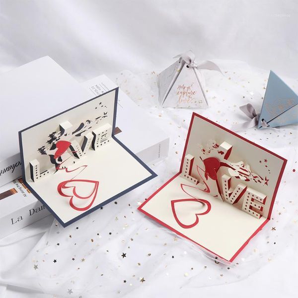 

three-dimensional greeting card 3d up paper-cut custom love tree greeting postcard birthday anniversary valentine's day gift1