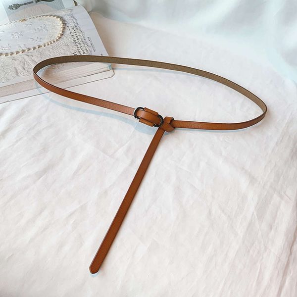

simple fashion gun color oval buckle leather thin women with skirt dress versatile casual pure cattle belt, Black;brown