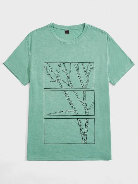 

men tree print tee x8s2#, White;black