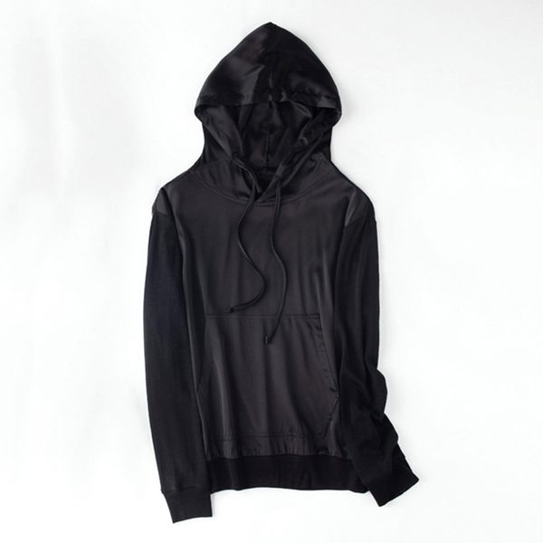 

hoodies women sweatshirt pure silk merino wool black pullover loose bluzy hoddies with hat hoody hodies streetwear 201202