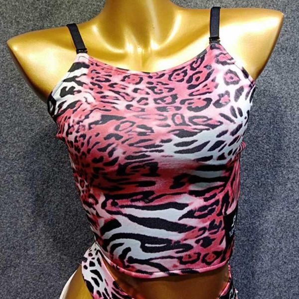 

women's latin sports stretch satin beauty back suspender removable chest pad casual yoga clothes1, Black;red