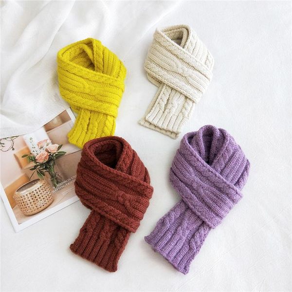 

striped solid color chunky knit neck scarves crochet knitting wool knitted scarf thick warm long soft female shawls 2020 new, Blue;gray