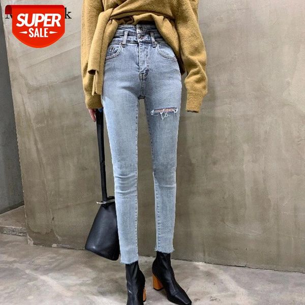 

fashion high stretched mom jeans high waist vintage skinny ripped jeans for women trousers denim cotton women femme 10395 #5a8p, Black;white