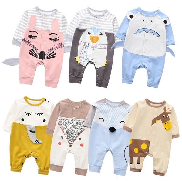 

infant newborn baby boy girls rompers spring autumn baby boys cotton clothes toddler jumpsuit playsuit kids outfit new 201127, Blue