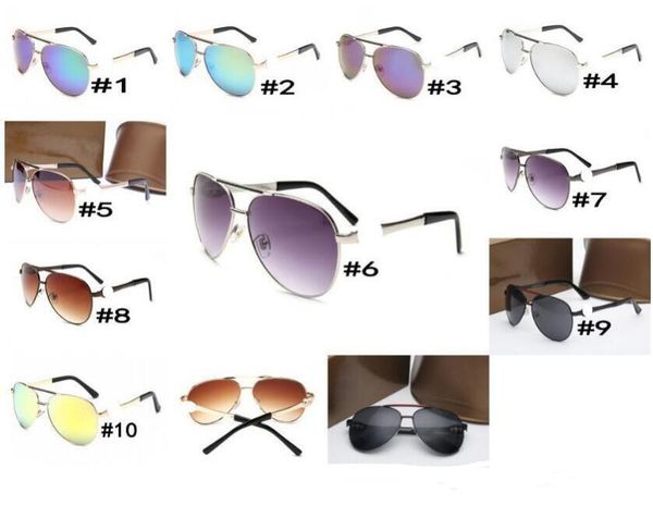 

10 colors men women brand designer sunglasses popular luxury big metal retro sunglasses uv protection lens, White;black