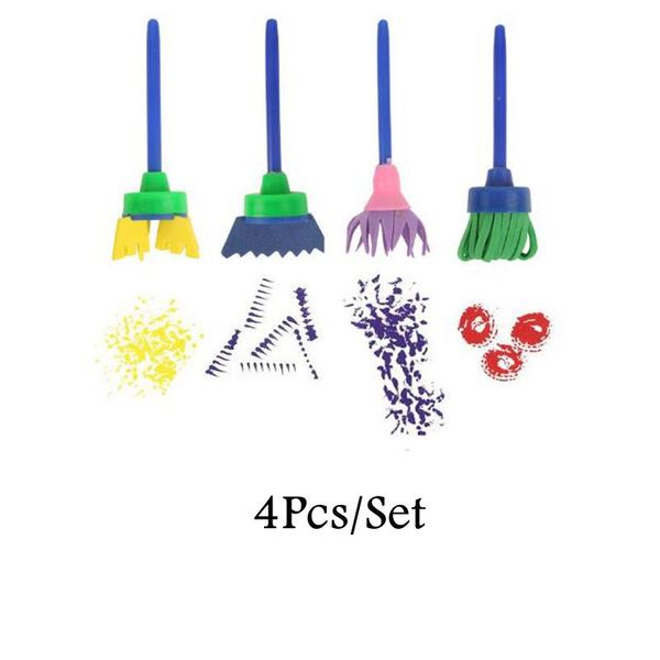 

4шт набор цветочной краской кисть вращающийся спин губка дети дети граффити искусства рисования живопись игрушки школьные канцелярские товар