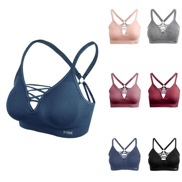 

gym clothing running sports bra yoga brassiere workout women push up athletic fitness underwear up1, White;black