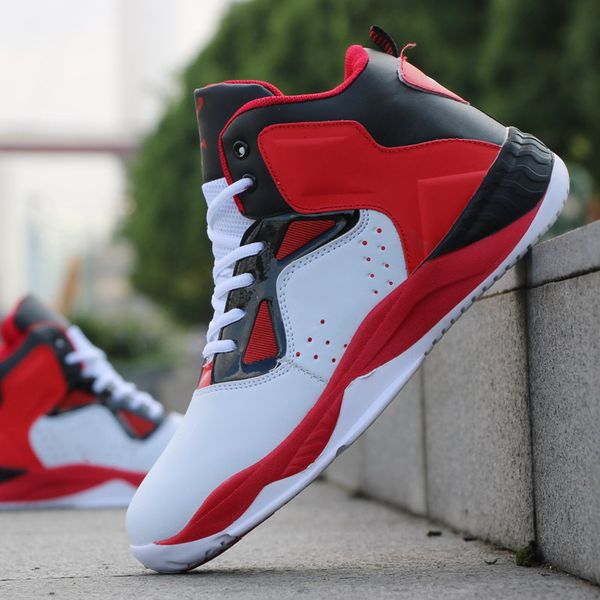 

men professional high-men's cushioning light basketball sneakers anti-skid breathable outdoor sports shoes c1212, Black;white