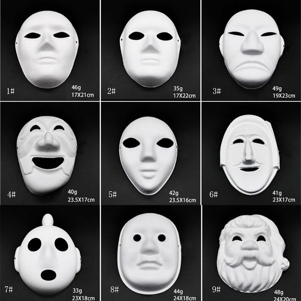 

mould makeup embryo dance diy painting handmade pulp animal halloween festival party masks white paper face mask dbc bh2