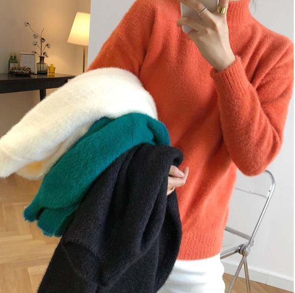 

new fashion autumn and winter korean thick temperament loose knitted sweater women drop shipping high quality, White;black