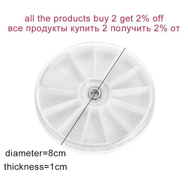 

1pcs 8mm plastic 12 grids rotatable round diy jewelry making accessories supplies beads needles storage boxes display containers h sqclsw, Silver