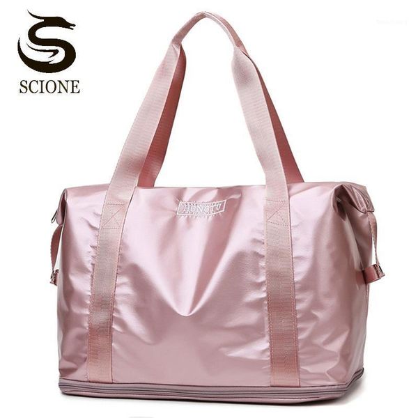 

2021 women travel handbags dry and wet separation sports gym bag large capacity luggage bag waterproof solid travel bags xa121m1