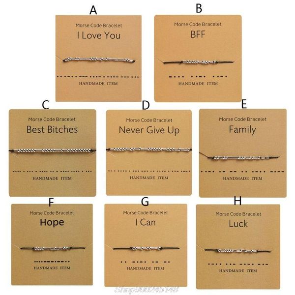 

i love you friendship morse code dainty beaded bracelet with secret message for women men jewelry gifts au17 20 dropship, Golden;silver