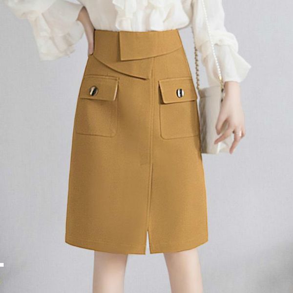 

high 2021 new autumn badycon irregular female medium to line skirt y407 ihvs, Black