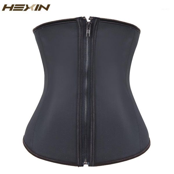 

women's shapers wholesale- hexin zipper latex waist trainer for women body shaper fajas reductoras black shapewear plus size corset 3xl, Black;white