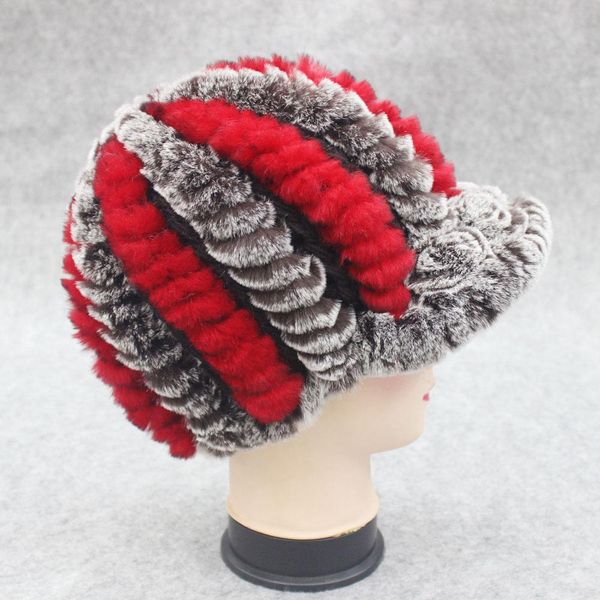 

real rex rabbit fur hat women winter knitted real natural rex rabbit fur caps brand lady warm casual beanies wholesale retail jlldcr
