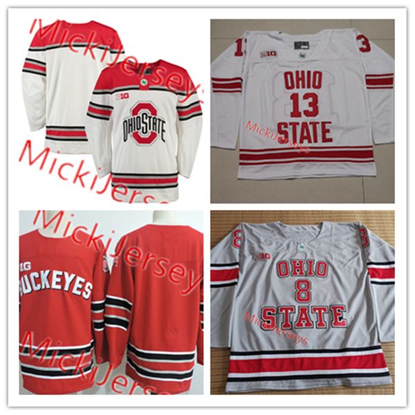 

custom ohio state buckeyes hockey ryan kesler sean romeo sasha larocque matthew jennings evan moyse dakota joshua paul caponigri jersey, Black