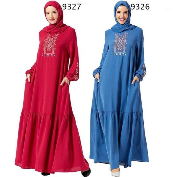 

ramadan embroidery turkish islamic fashion turkish islamic clothing for women vestido for lovers no headscarf1, Red