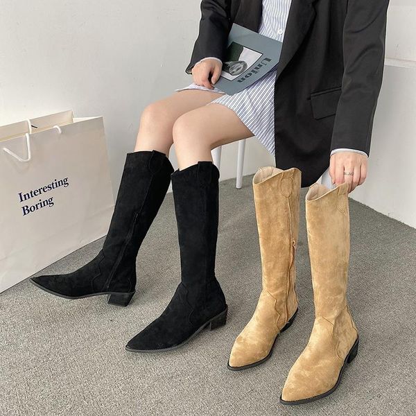 

женщины сапоги на колена круглый носок сапоги-женщины женская обувь зимняя обувь over-the-knee mid теленок 2020 резина низкая ladies, Black