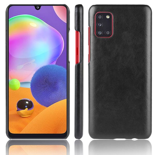 

for galaxy a31 shockproof litchi texture pc pu case