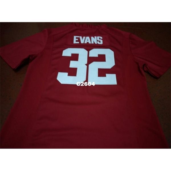 

2604 #32 rashaan evans alabama crimson tide red black white college jersey or custom any name or number jersey