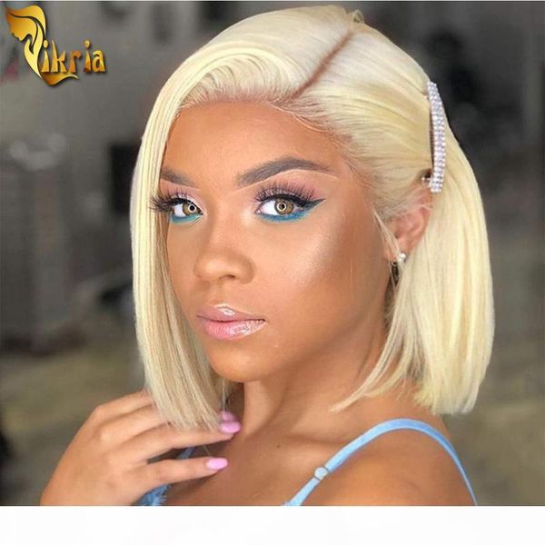 

613 blonde short bob wigs lace front human hair wigs full lace wig for women brazilian straight human hair wigs for blackwomen, Black;brown