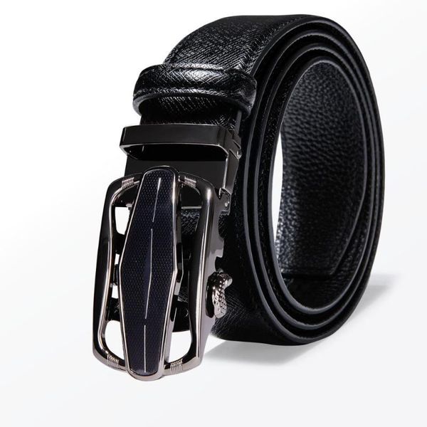 

black cutout fahsion belt men genuine luxury leather belt for men black strap male metal automatic buckle barry.wang, Black;brown