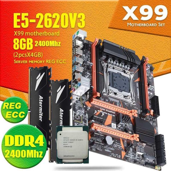 

atermiter x99 d4 motherboard set with xeon e5 2620 v3 lga2011-3 cpu 2pcs x 4gb = 8gb 2400mhz ddr4 memory reg ecc ram1