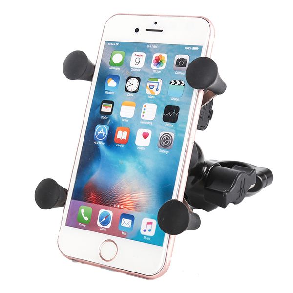 

sale motorcycle bike mobile phone x grip stand holder with usb charger