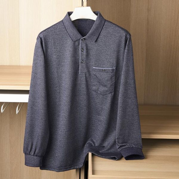 

men's polos slim fit lapel shirts business long sleeve casual collared chemisiers homme mens clothes dh50pl, White;black