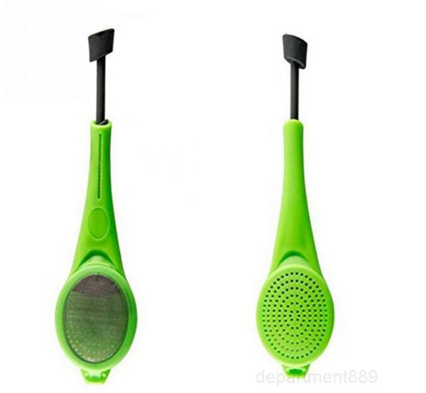 

portable green silicone strainer gadget measure coffee tea infuser