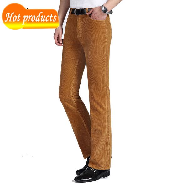 

trousers casual 2020 autumn and winter new thick male pants, corduroy down, fiared pants hiuz, White;black