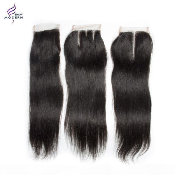 

9a 100 unprocessed human hair weaves with closure silk straight brazilian peruvian remy hair bundles with closure, Black