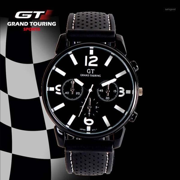 

wristwatches racing men sports watches grand touring gt watch silicone mens army quartz wristwatch women fashion1, Slivery;brown
