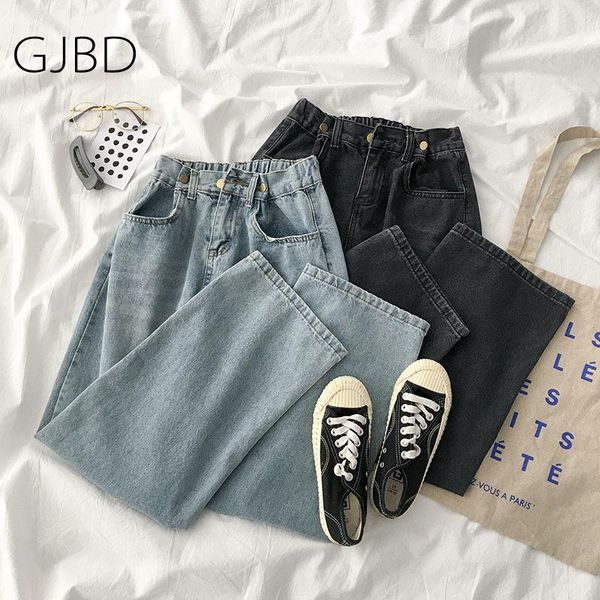 

women's jeans gjbd high waist loose comfortable for women plus size fashionable casual straight pants mom washed boyfriend, Blue