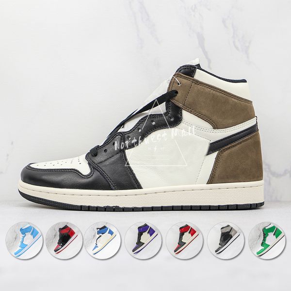 

jumpman 1s mens basketball shoes mid silver high dark mocha black metallic gold unc light smoke grey chicago royal toe sport sneakers fire r