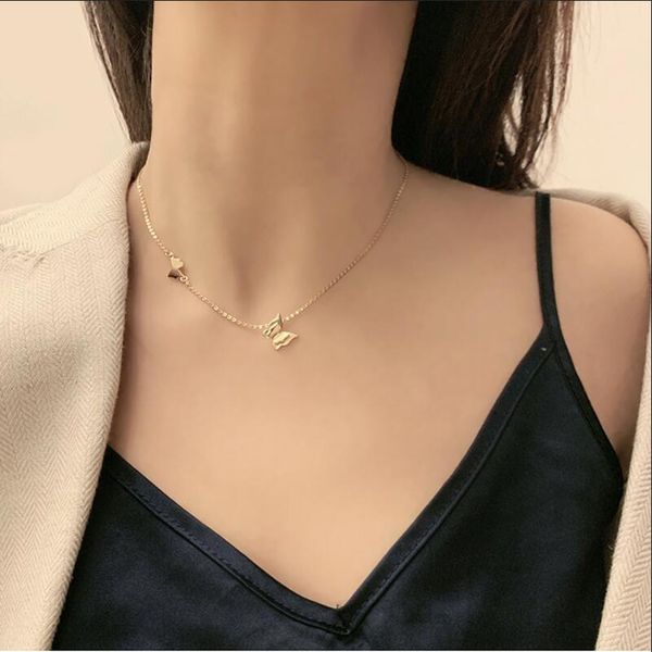 

new fashion golden butterfly flying necklace clavicle chain girl accessories lover gift, Black