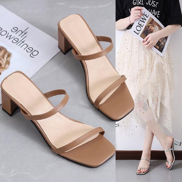 

2021 new flat outdoor slippers sandals foot ring straps roman sandals low slope with women's shoes low heel shoes, Black