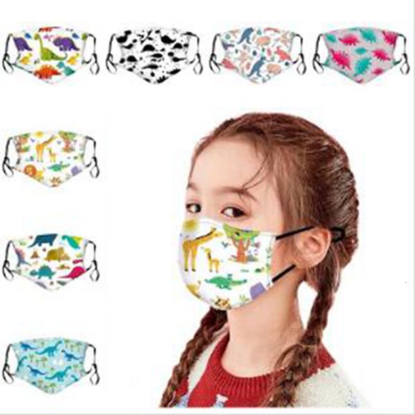 

factor price children face mask washable fashion shield reusable protective mouth masks cute dinosaur animal print kids