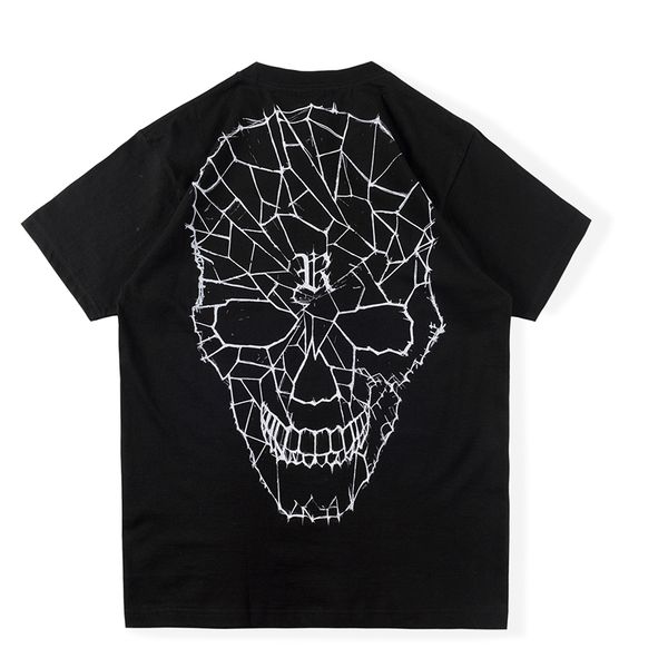 

22ss t shirt tee men women 11 skull printed short sleeve casual t-shirt, White;black