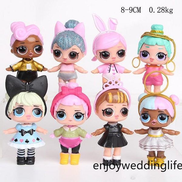 

8 шт. / лот 9см lol кукла american kawaii детские игрушки детские игрушки аниме действия диаграммы реалистичные reborn куклы для девочек рож