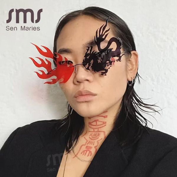 

2020 новые уникальные очки беззаконного панка панк женщины мода и феникс очки мужчины красочные партии очки для женских оттенков, White;black