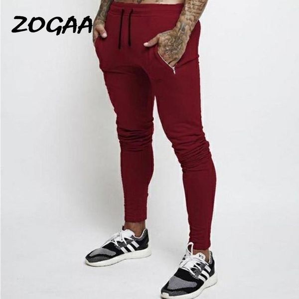

zogaa pants men casual sports trousers trendy fashion new skinny pencil pants large sizes all-match simple basic chic, Black