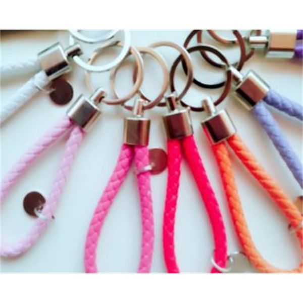 

car creative accessories braided handbags leather cord doll key chain accessories gifts ms male couples key ring key cha, Slivery;golden